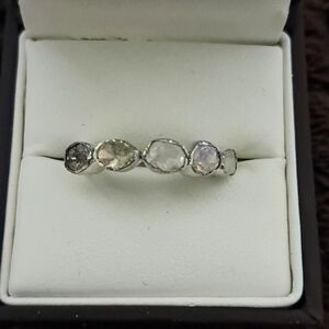 Natural Polki-Sliced Diamond Ring In 925 Sterling Silver.